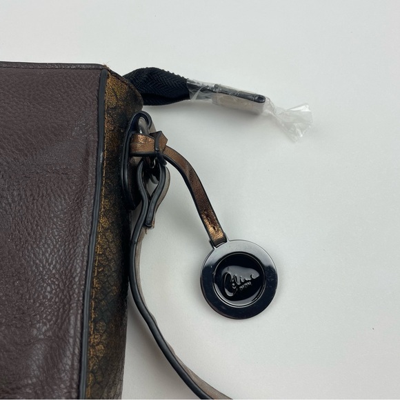 Celine Dion Black Shoulder bag Faux Leather with Silver Inserts Pockets NEW - Picture 5 of 10